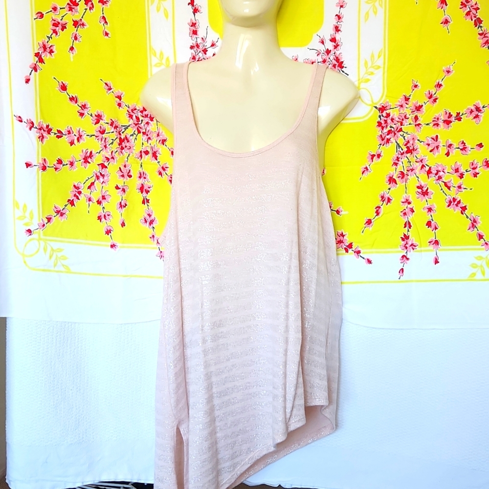 Juicy Couture Asymmetrical Metallic Stripe Tank